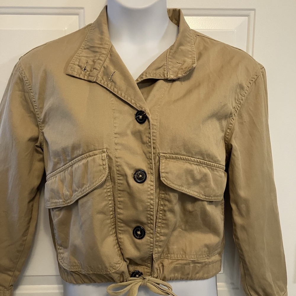 Bagatelle Collection Sz Medium Button-Up Khaki Jacket Barn Safari Women's